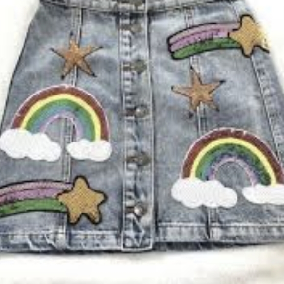 Nwt Taigwah LF rainbow varsity patch skirt 4 - Picture 5 of 5